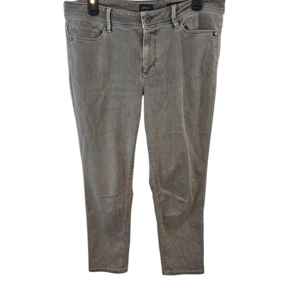J. Jill Size 12P Authentic Fit Denim Pants Jeans Slim Ankle Gray - Picture 1 of 5